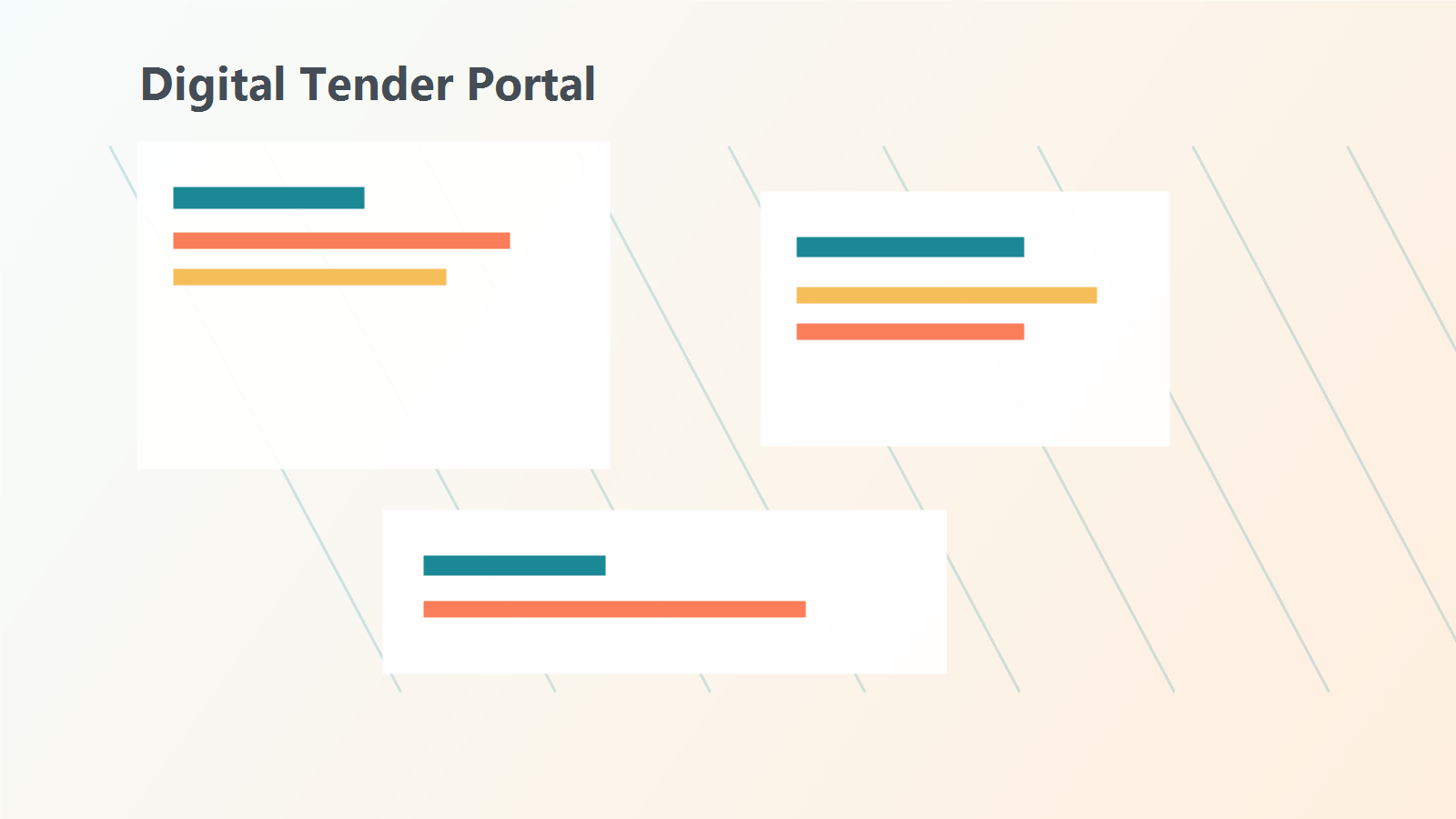 Dashboard style tender portal interface